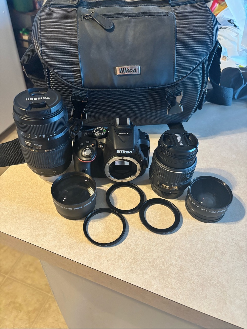 Nikon D5300 DLSR Camera Body with Black Lenses
